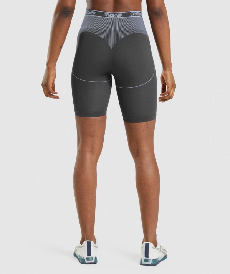 Szorty Damskie Gymshark Apex Seamless High Rise Krótkie Czarne Szare Lawenda Niebieskie | PL 2458EBC